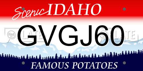 GVGJ60 Idaho License Plate