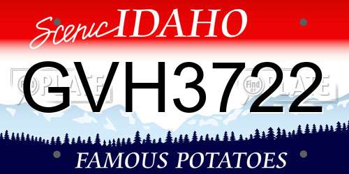 GVH3722 Idaho License Plate