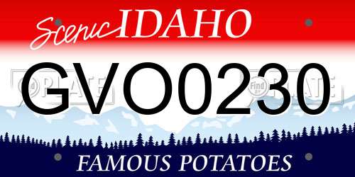 GVO0230 Idaho License Plate