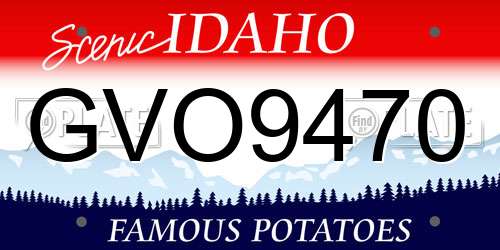 GVO9470 Idaho License Plate
