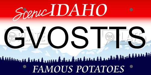 GVOSTTS Idaho License Plate