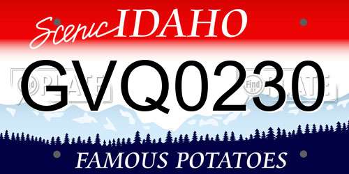 GVQ0230 Idaho License Plate
