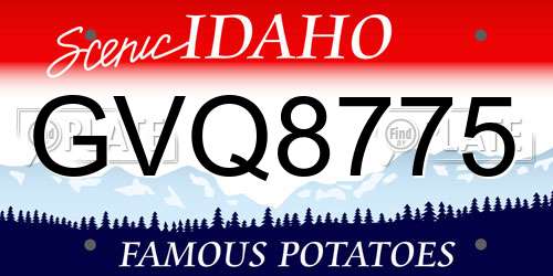 GVQ8775 Idaho License Plate