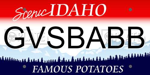 GVSBABB Idaho License Plate