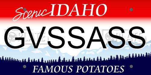 GVSSASS Idaho License Plate