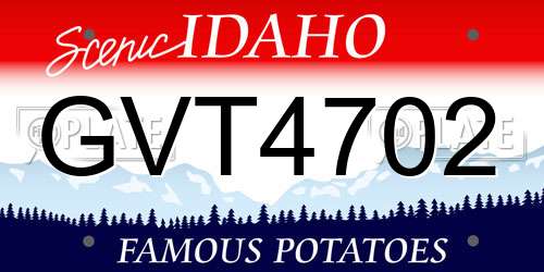 GVT4702 Idaho License Plate