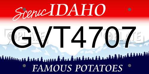 GVT4707 Idaho License Plate