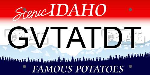 GVTATDT Idaho License Plate