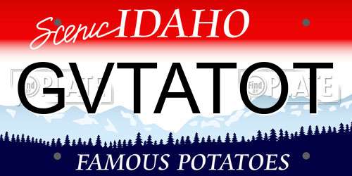 GVTATOT Idaho License Plate