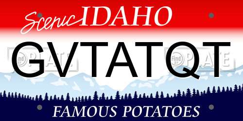 GVTATQT Idaho License Plate