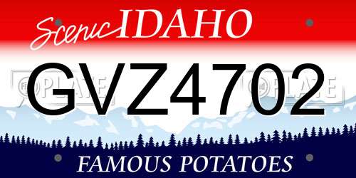GVZ4702 Idaho License Plate