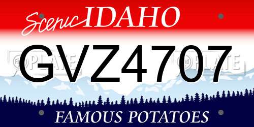 GVZ4707 Idaho License Plate