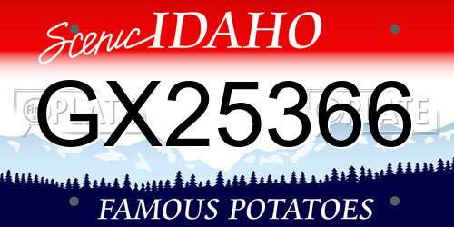 GX25366 Idaho License Plate