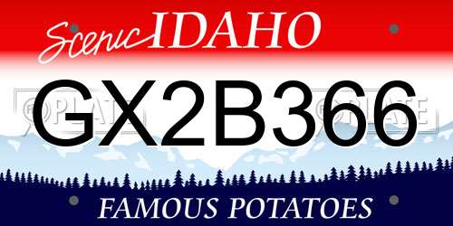 GX2B366 Idaho License Plate