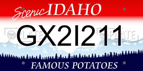 GX2I211 Idaho License Plate