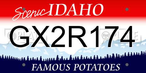 GX2R174 Idaho License Plate