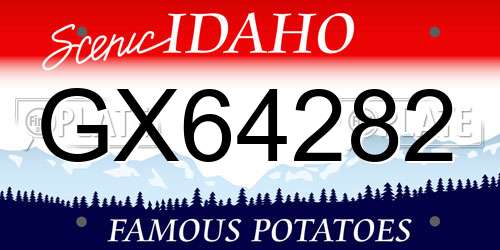 GX64282 Idaho License Plate