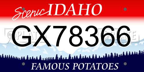 GX78366 Idaho License Plate