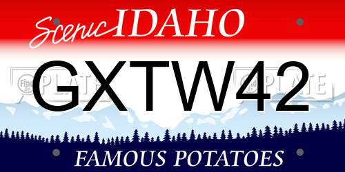 GXTW42 Idaho License Plate