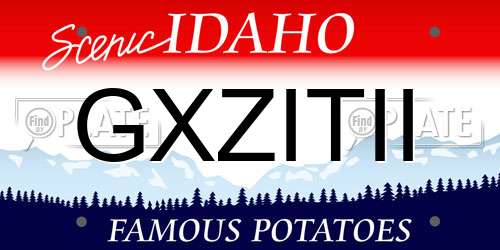GXZITII Idaho License Plate