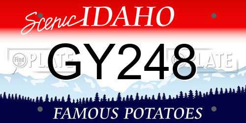 GY248 Idaho License Plate