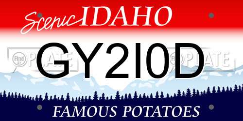 GY2I0D Idaho License Plate