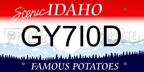 GY7I0D Idaho License Plate