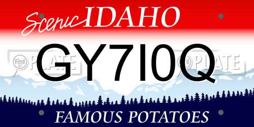GY7I0Q Idaho License Plate
