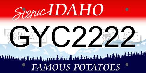 GYC2222 Idaho License Plate