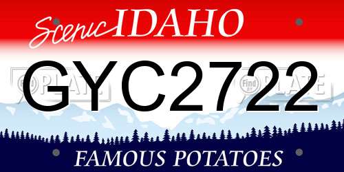 GYC2722 Idaho License Plate