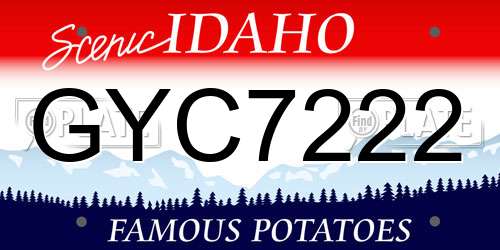GYC7222 Idaho License Plate