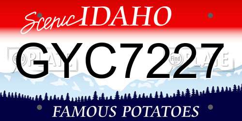 GYC7227 Idaho License Plate