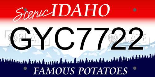 GYC7722 Idaho License Plate