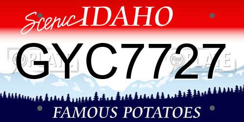 GYC7727 Idaho License Plate