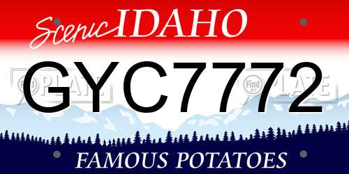 GYC7772 Idaho License Plate