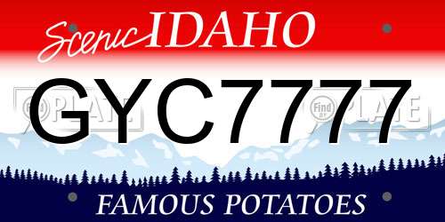 GYC7777 Idaho License Plate