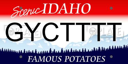 GYCTTTT Idaho License Plate