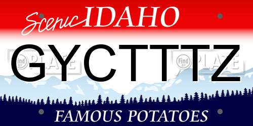 GYCTTTZ Idaho License Plate