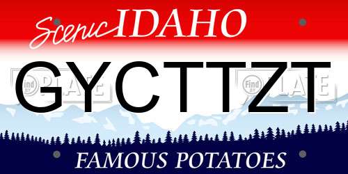 GYCTTZT Idaho License Plate