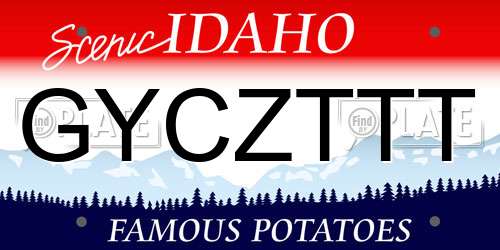 GYCZTTT Idaho License Plate