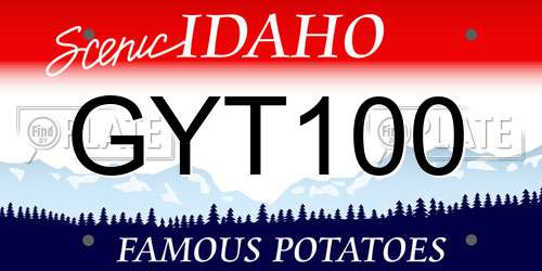 GYT100 Idaho License Plate