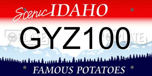GYZ100 Idaho License Plate