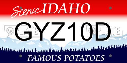 GYZ10D Idaho License Plate