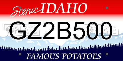 GZ2B500 Idaho License Plate