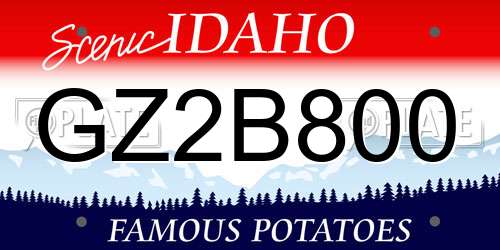 GZ2B800 Idaho License Plate