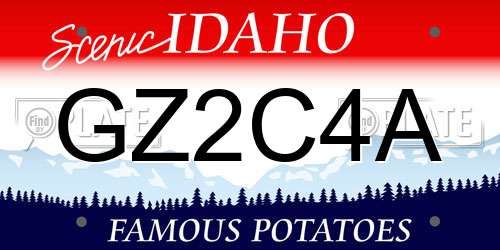 GZ2C4A Idaho License Plate