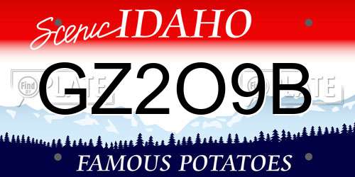 GZ2O9B Idaho License Plate