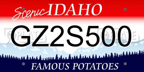 GZ2S500 Idaho License Plate