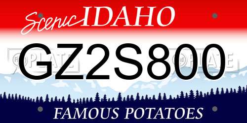 GZ2S800 Idaho License Plate