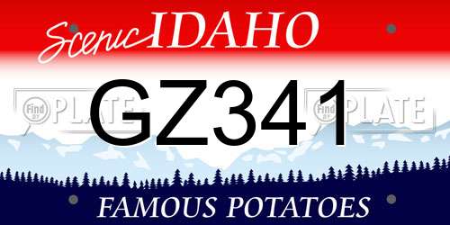 GZ341 Idaho License Plate